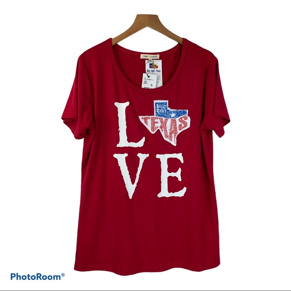 New BILLY BOB’S Texas Love Sequin Tee T-Shirt XL Bling - Picture 4 of 11